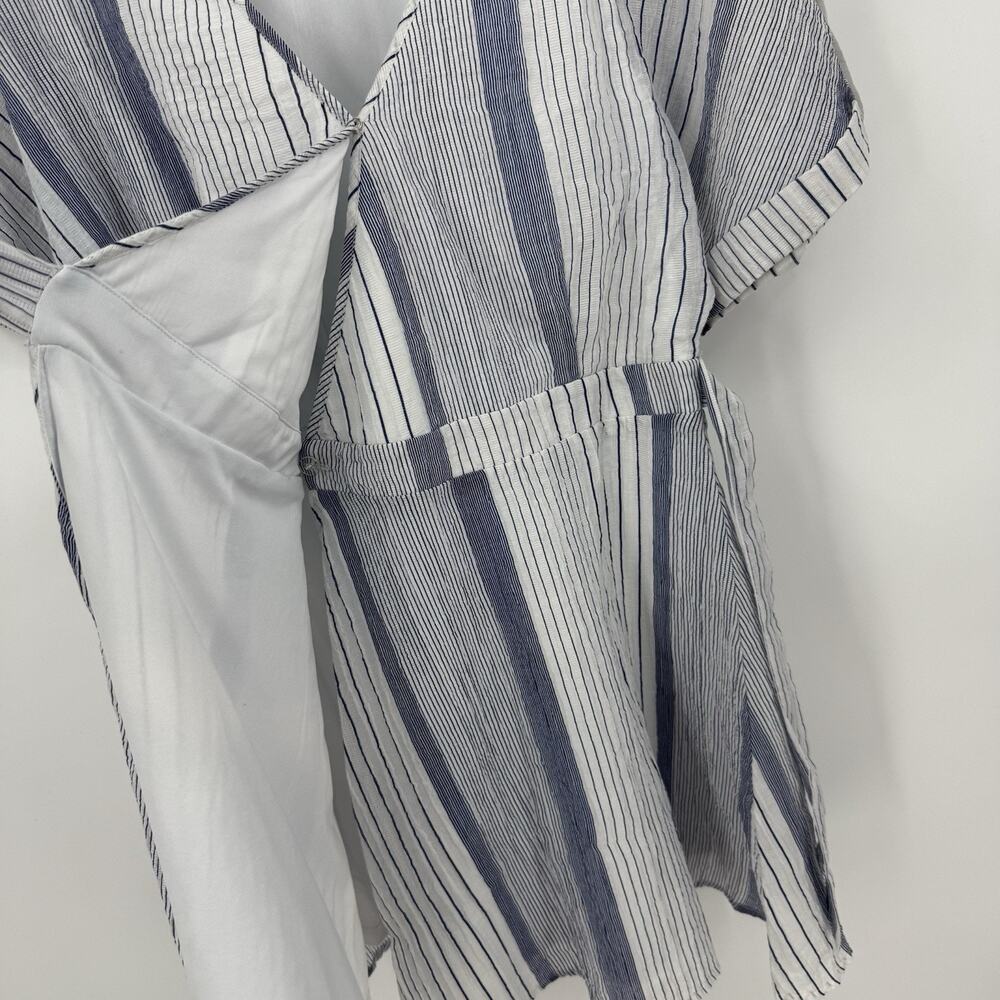 Sienna Sky Wrap Summer Dress M Women's Striped Coastal Resort Wear Casual Beachy - Picture 6 of 8